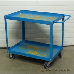 Blue Industrial Commercial Quality 2 Shelf Utility Product Cart